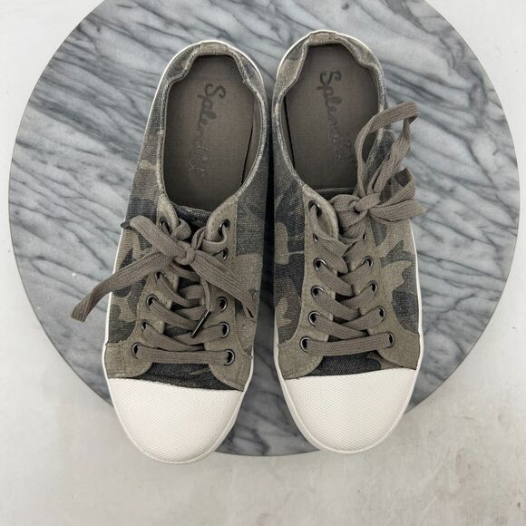 Splendid Adel Camo Slip On Sneakers Womens 9 Army Green Closed Toe Slides Shoes - Picture 8 of 11